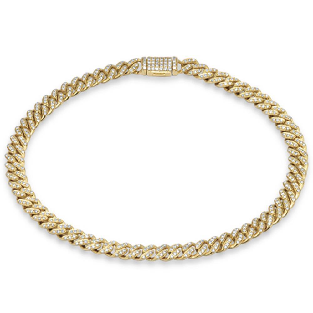 SPECIAL!5mm .65ct G SI 14K Yellow Gold Diamond Round Cuban Bracelet 7"