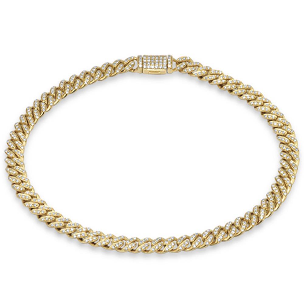 SPECIAL! 5mm .64ct G SI 14K Yellow Gold Diamond Round Cuban Bracelet 7"