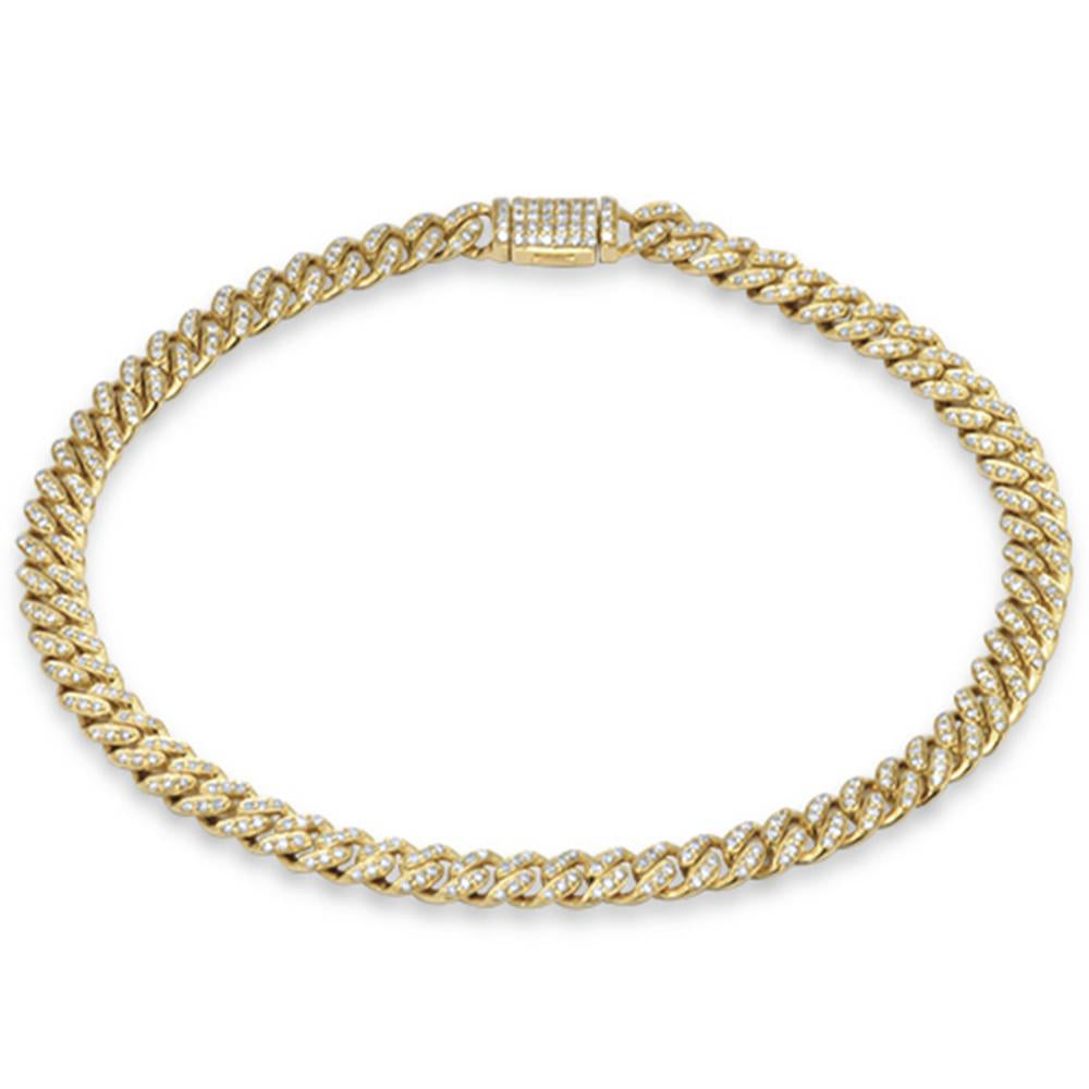 SPECIAL! 5mm 0.68ct G SI 14K Yellow Gold Diamond Round Cuban Bracelet 7"