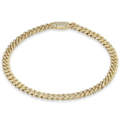 SPECIAL! 5mm 0.68ct G SI 14K Yellow Gold Diamond Round Cuban Bracelet 7"