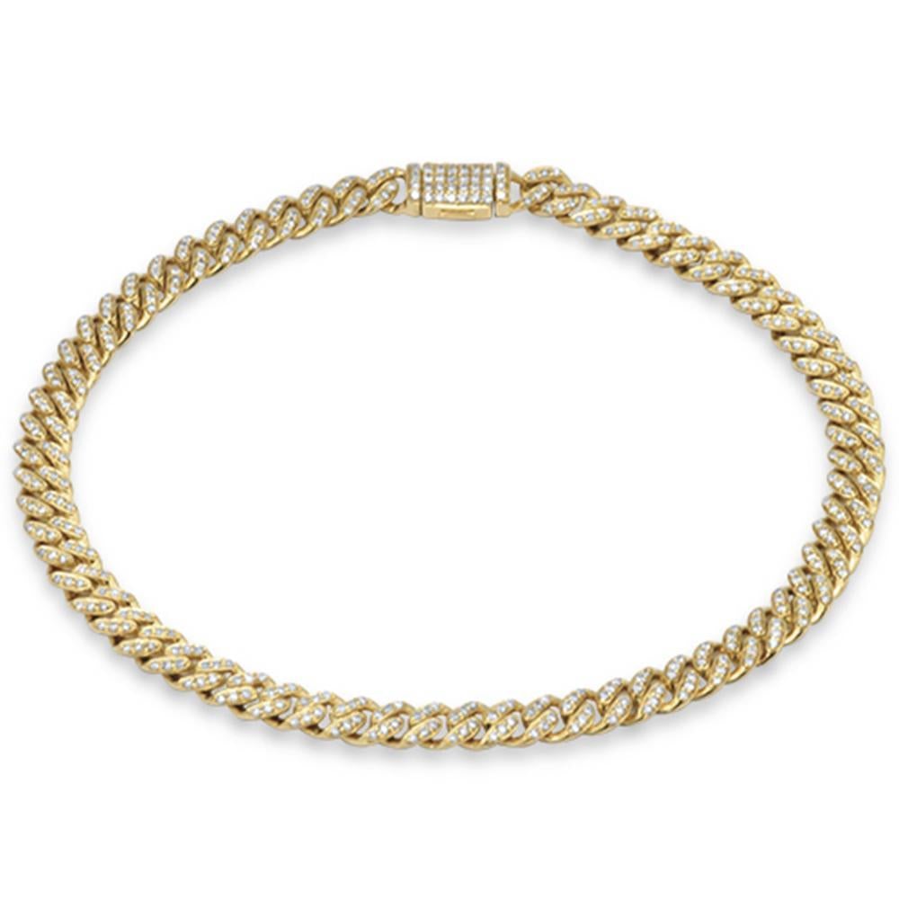 SPECIAL! 5mm .61ct G SI 14K Yellow Gold Diamond Round Cuban Bracelet 7"