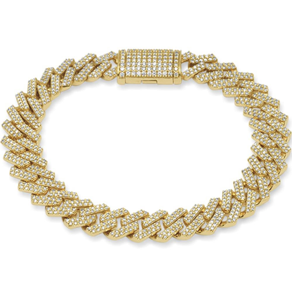 SPECIAL! 11mm 4.52ct G SI 14K Yellow Gold Diamond Square Cuban Bracelet 8"
