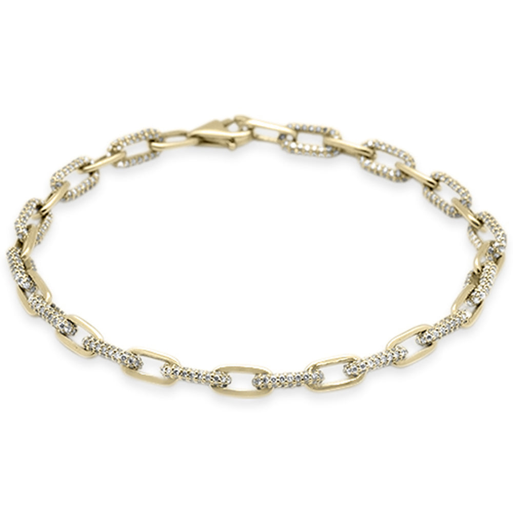 SPECIAL! 2.05ct G SI 14K Yellow Gold Diamond Paperclip Style Bracelet 7" Long