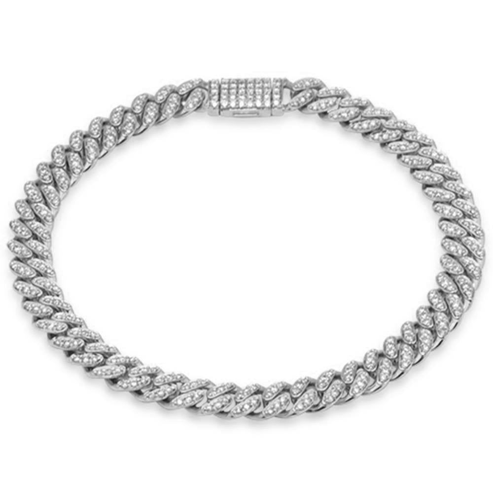 SPECIAL! 7mm 1.47ct G SI 14K White Gold Diamond Round Cuban Bracelet 7"