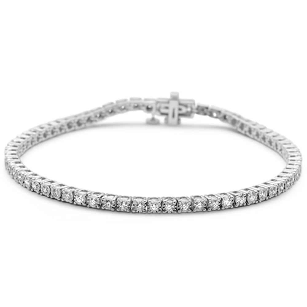 DIAMOND CLOSEOUT!  1.08ct G SI 14K White Gold Diamond Miracle Illusion Tennis Bracelet 7" Long