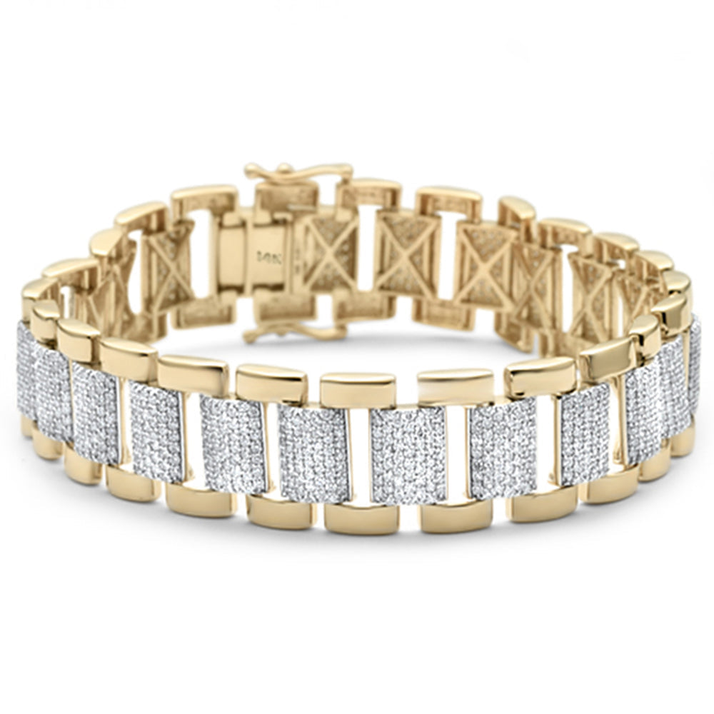 DIAMOND CLOSEOUT!  16mm 6.90ct G SI 14K Yellow Gold Diamond Bracelet 8"