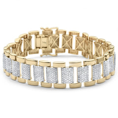 DIAMOND CLOSEOUT!  16mm 6.90ct G SI 14K Yellow Gold Diamond Bracelet 8"