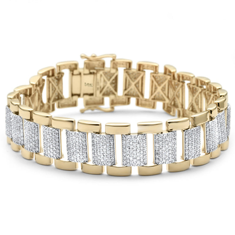 DIAMOND CLOSEOUT!  16mm 6.90ct G SI 14K Yellow Gold Diamond Bracelet 8"