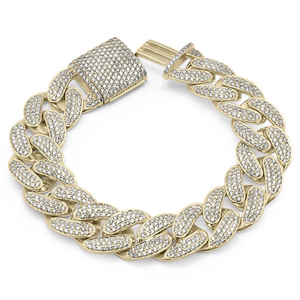 DIAMOND CLOSEOUT! 18mm 13.04ct G SI 14K Yellow Gold Diamond Cuban Link Bracelet 8.5"