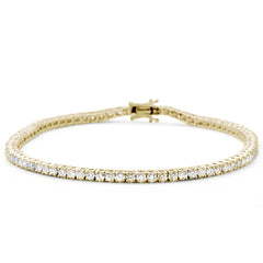 SPECIAL! 2.49ct 14K Yellow Gold Diamond Tennis Bracelet 7"