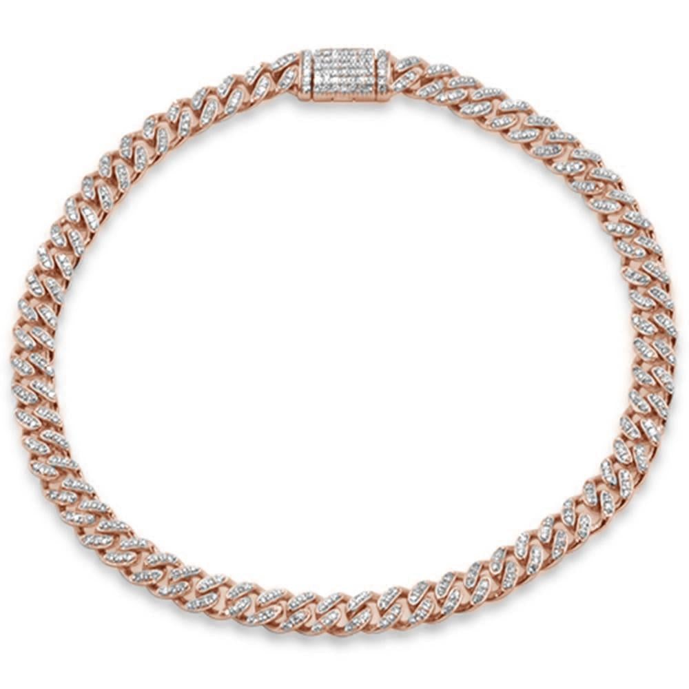 SPECIAL! 5MM .65ct G SI 14K Rose Gold Round Diamond Cuban Bracelet 7"