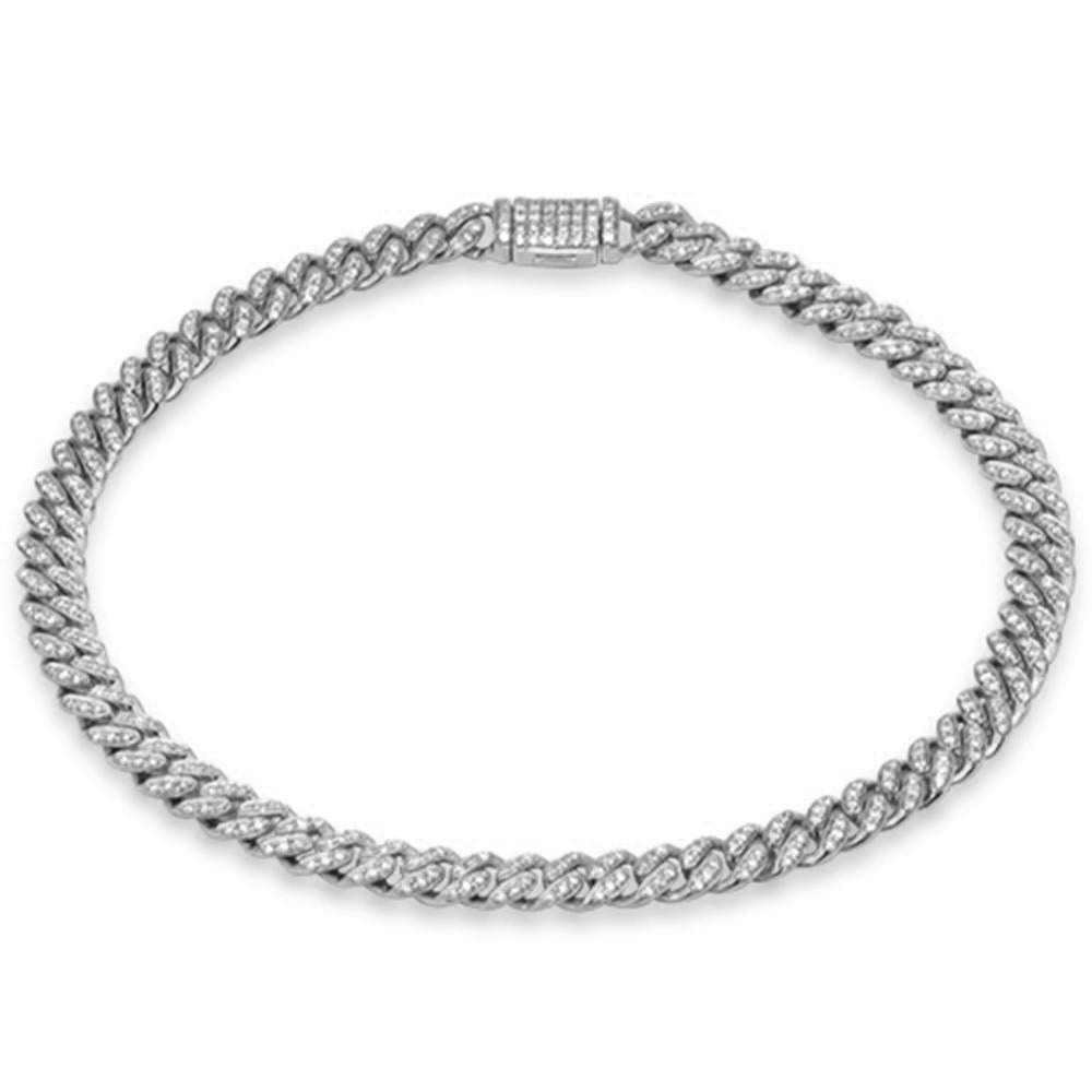 SPECIAL! 5mm 0.64ct G SI 14K White Gold Diamond Round Cuban Bracelet 7"