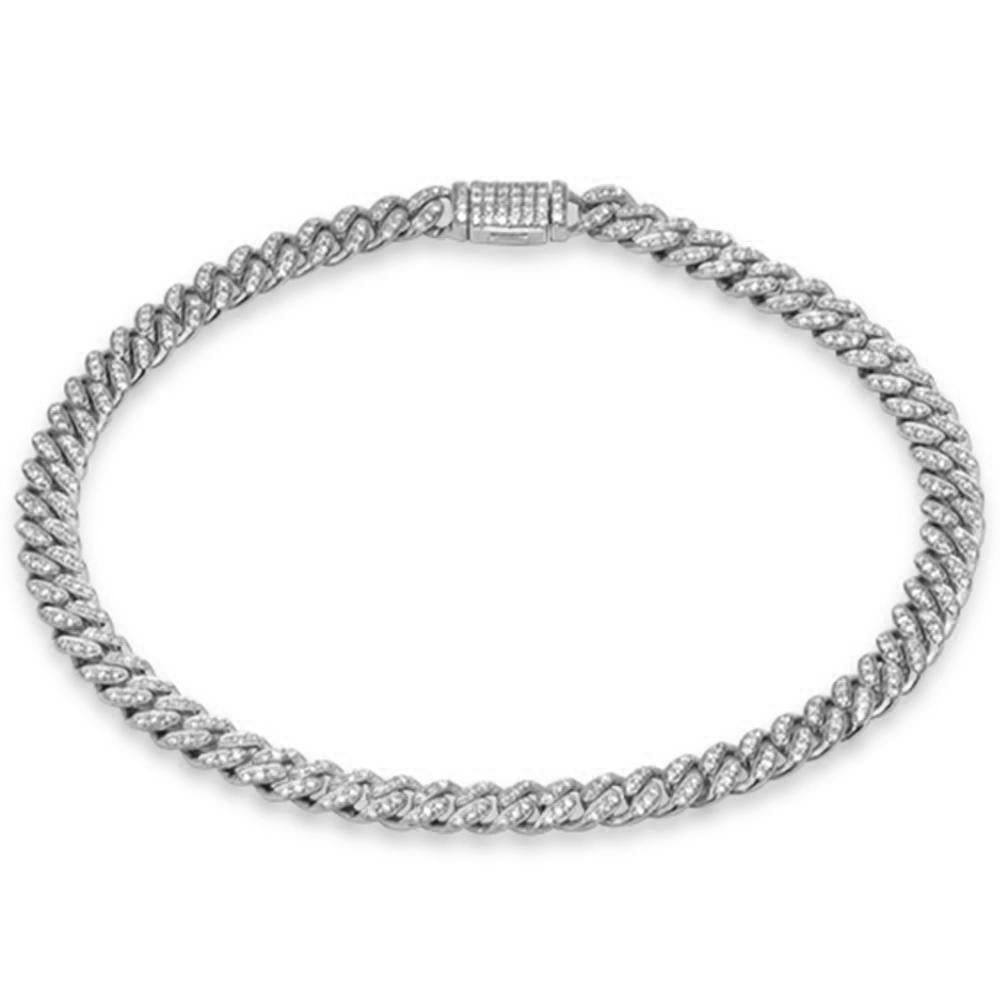 SPECIAL! 7mm 1.76ct G SI 14K White Gold Diamond Round Cuban Bracelet 8"