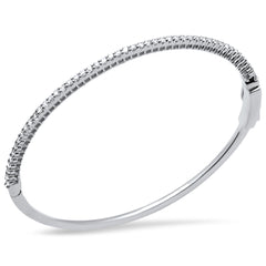 DIAMOND CLOSEOUT! 1.02ct G SI 14K White Gold Diamond Bangle Bracelet