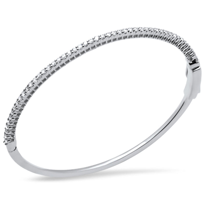 DIAMOND CLOSEOUT! 1.02ct G SI 14K White Gold Diamond Bangle Bracelet