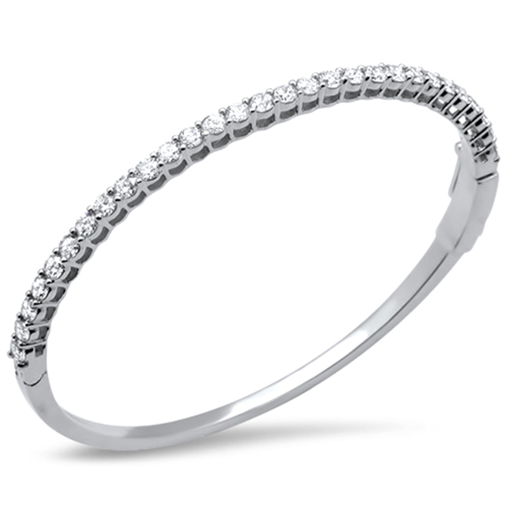 DIAMOND CLOSEOUT! 3.00ct G SI 14K White Gold Diamond Bangle Bracelet