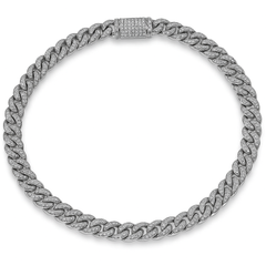 SPECIAL! 4MM .82ct 14K White Gold Diamond Round Cuban Bracelet 8"