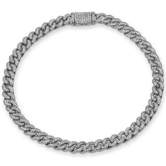 SPECIAL! 6MM .95ct G SI 14K White Gold  Diamond Round Cuban Bracelet 8"