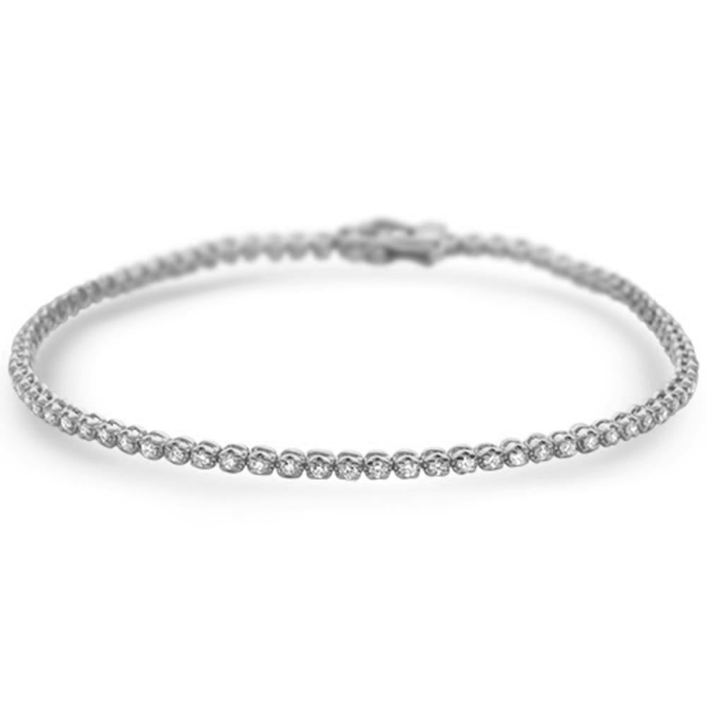 DIAMOND CLOSEOUT! 1.00ct 14K White Gold Trendy Diamond Tennis Bracelet 7"