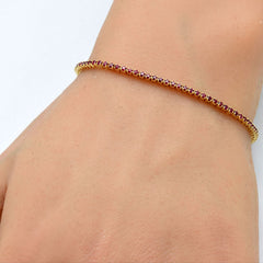 SPECIAL! 1.59ct G SI 14K Yellow Gold Natural Ruby Tennis Bracelet 7"