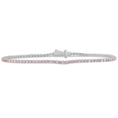 SPECIAL! 2.50ct G SI 14K White Gold Natural Pink Sapphire Tennis Bracelet 7"