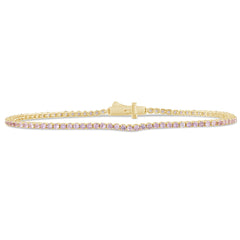 SPECIAL!! 2.69ct G SI 14K Yellow Gold Natural Pink Sapphire Tennis Bracelet 7"
