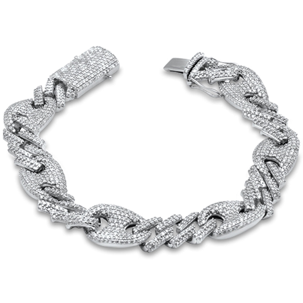 DIAMOND  CLOSEOUT!  8.16ct G SI 14K White Gold Diamond Cuban Bracelet 8.5"