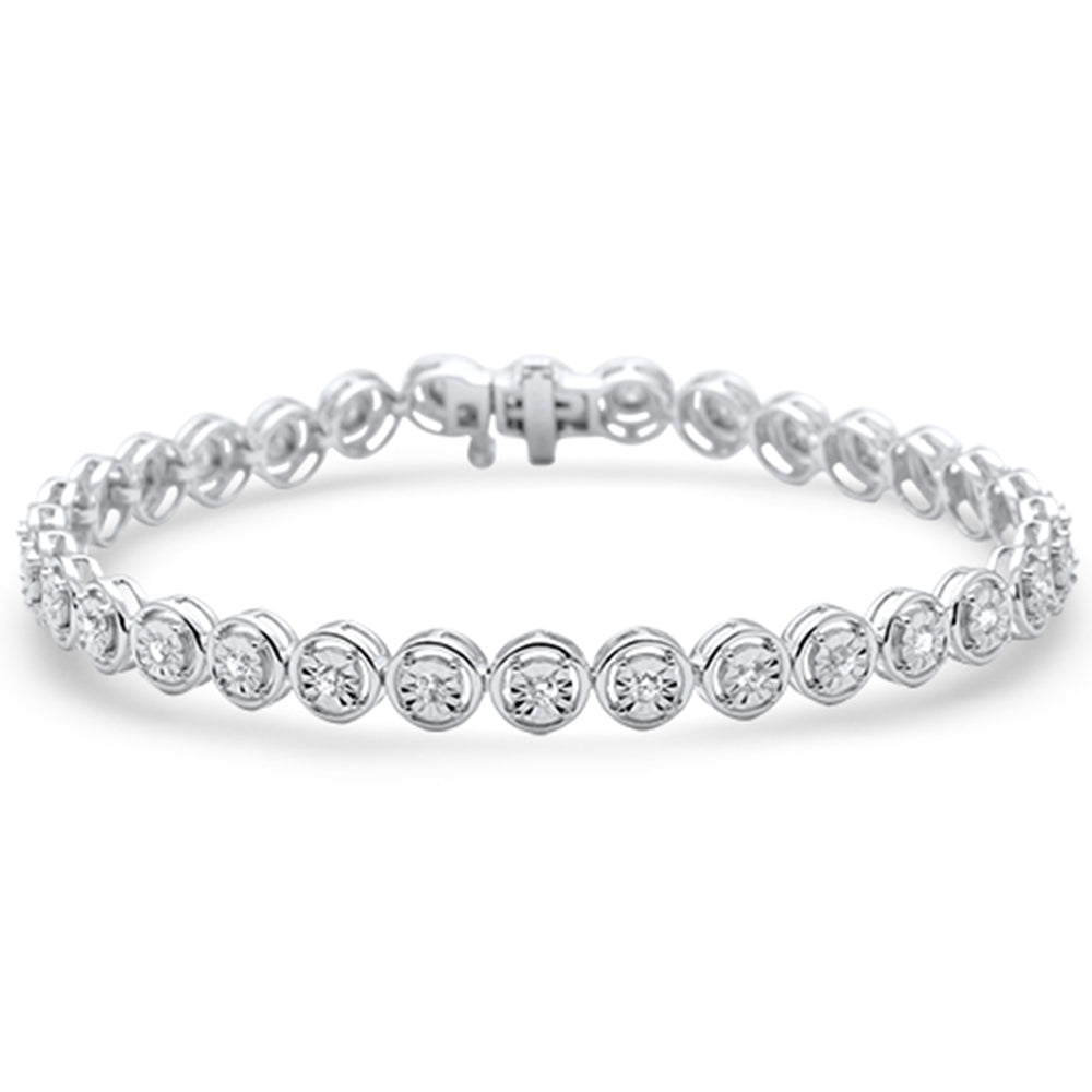 DIAMOND  CLOSEOUT!  1.07ct G SI 14K White Gold  Miracle Illusion Tennis Bracelet