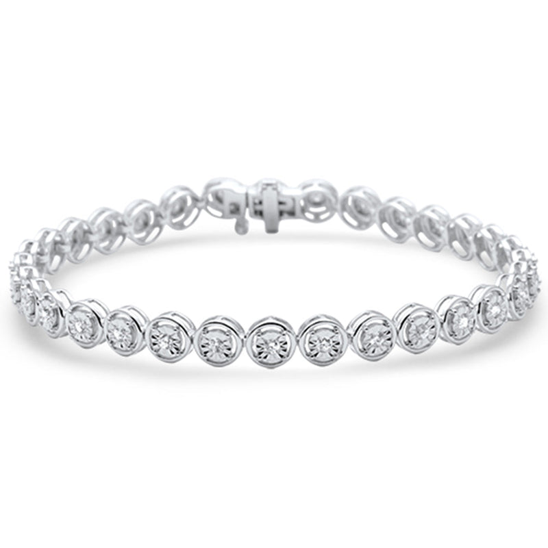 DIAMOND  CLOSEOUT!  1.07ct G SI 14K White Gold  Miracle Illusion Tennis Bracelet