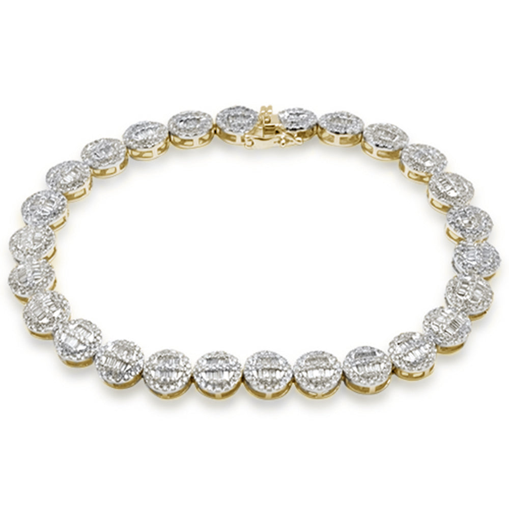 SPECIAL! 4.63ct G SI 14K Yellow Gold  Round & Baguette Diamond Tennis Bracelet 8" Long