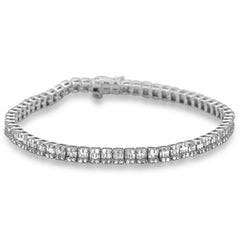 DIAMOND  CLOSEOUT!  4.03ct G SI 14K White Gold Round & Baguette Diamond Tennis Bracelet