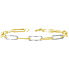 DIAMOND CLOSEOUT!  .33ct G SI 14K Yellow Gold Diamond Paperclip Bracelet 7" Long