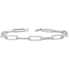 DIAMOND CLOSEOUT!  .33ct G SI 14K White Gold Diamond Paperclip Bracelet 7" Long