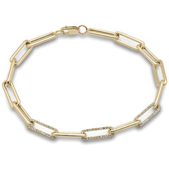 DIAMOND CLOSEOUT!  .66ct G SI 14K Yellow Gold Diamond Paperclip Bracelet 7.25" Long