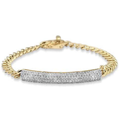 SPECIAL! 2.29ct G SI 14K Yellow Gold Uni-Sex Diamond Cuban Bracelet 7" Long