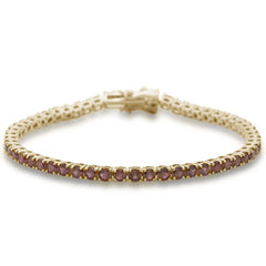 SPECIAL! 7.31ct 14K Yellow Gold Natural Ruby Tennis Bracelet 7" Long