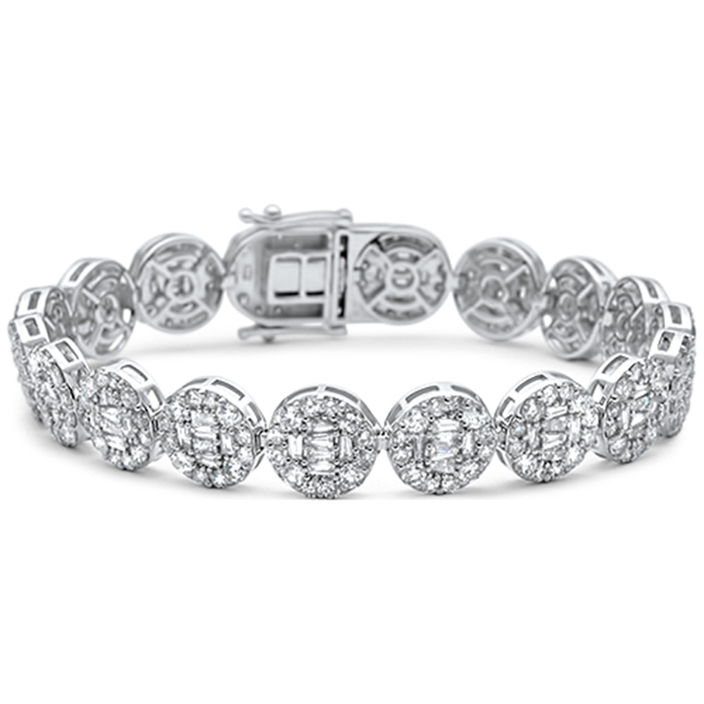 DIAMOND  CLOSEOUT!  12.09ct G SI 14K White Gold  Round & Baguette Diamond Bracelet