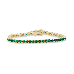 SPECIAL! 6.00ct G SI 14K Yellow Gold Emerald Gemstones Tennis Bracelet