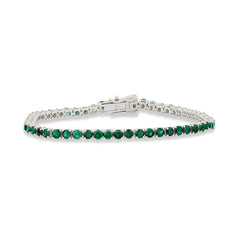 SPECIAL! 5.52ct G SI 14K White Gold Emerald Gemstones Tennis Bracelet