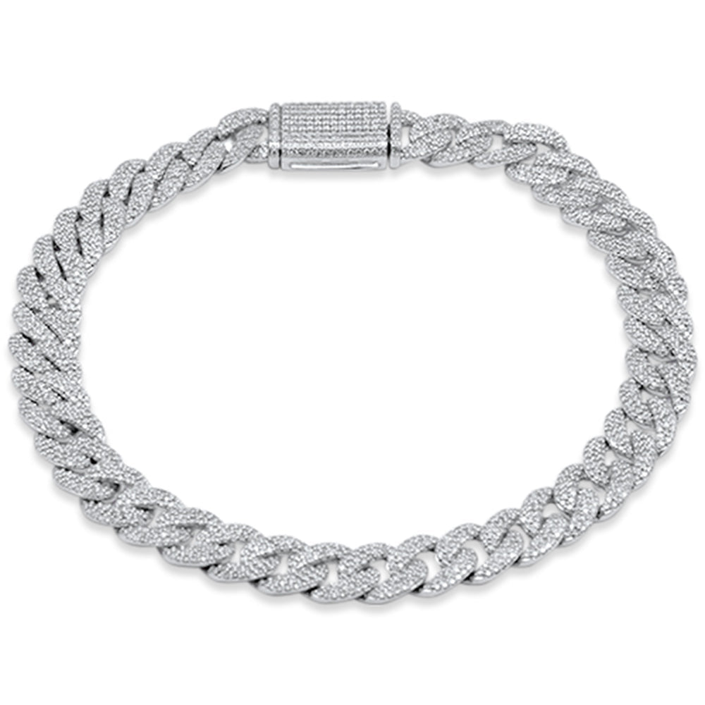 SPECIAL! 7MM 2.70ct G SI 14K White Gold Diamond Cuban Bracelet 8" Long