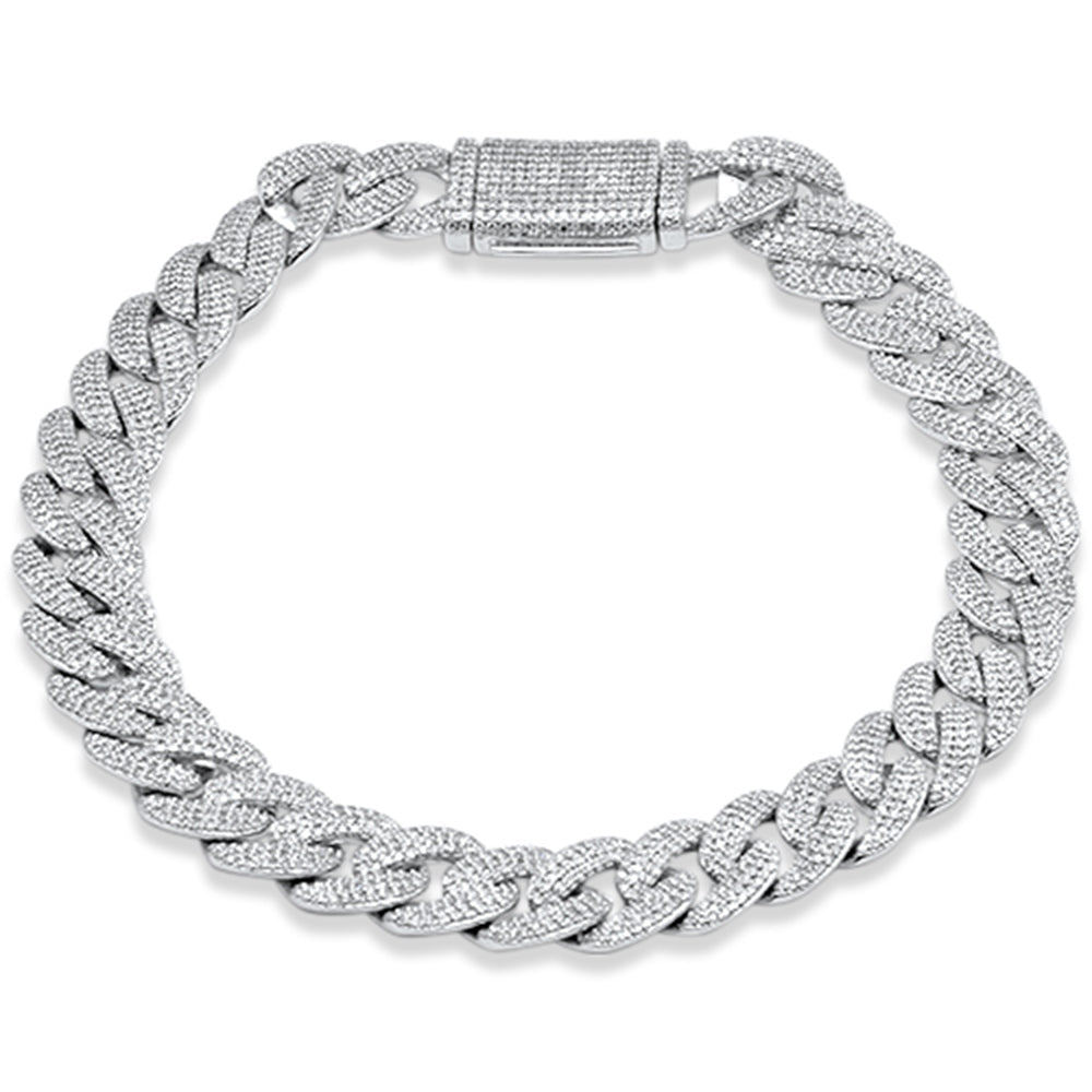 SPECIAL! 9MM 3.37ct G SI 14K White Gold Diamond Cuban Bracelet 8" Long