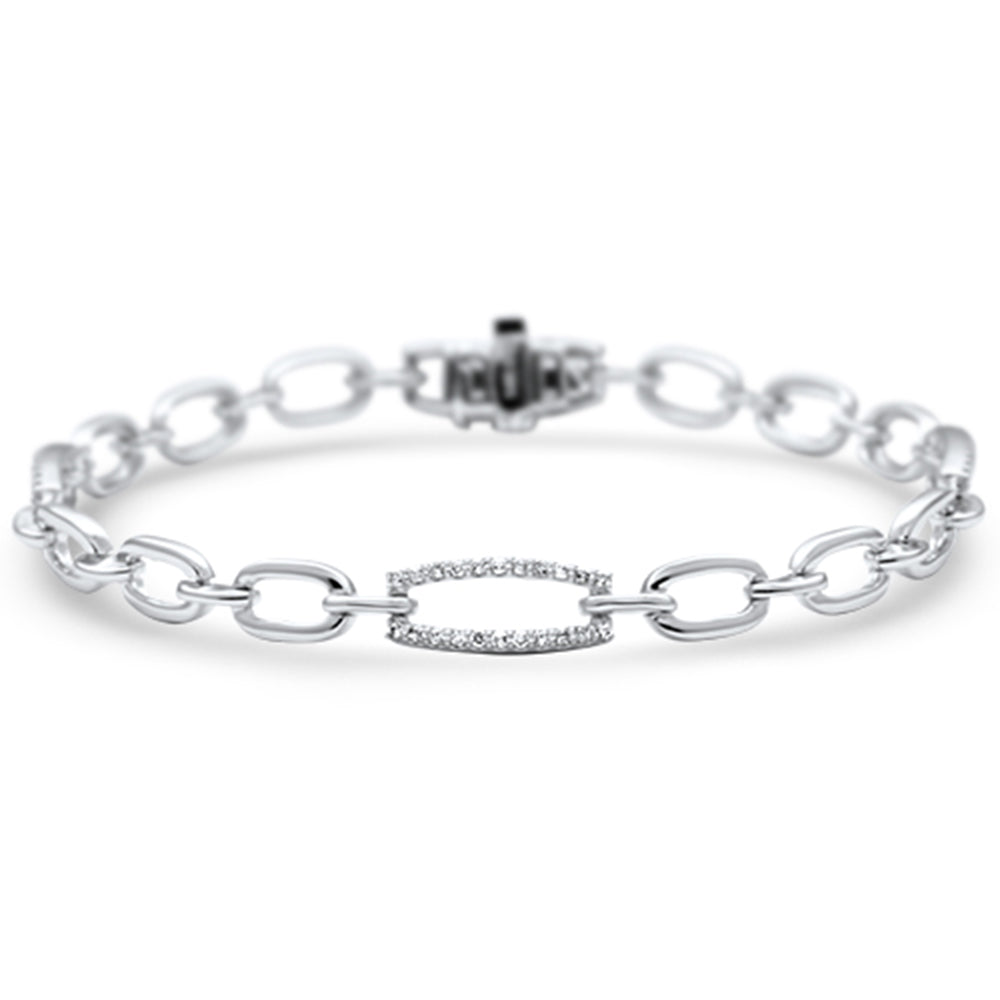 DIAMOND CLOSEOUT! .39ct G SI 14K White Gold Diamond Link Bracelet 7" Long