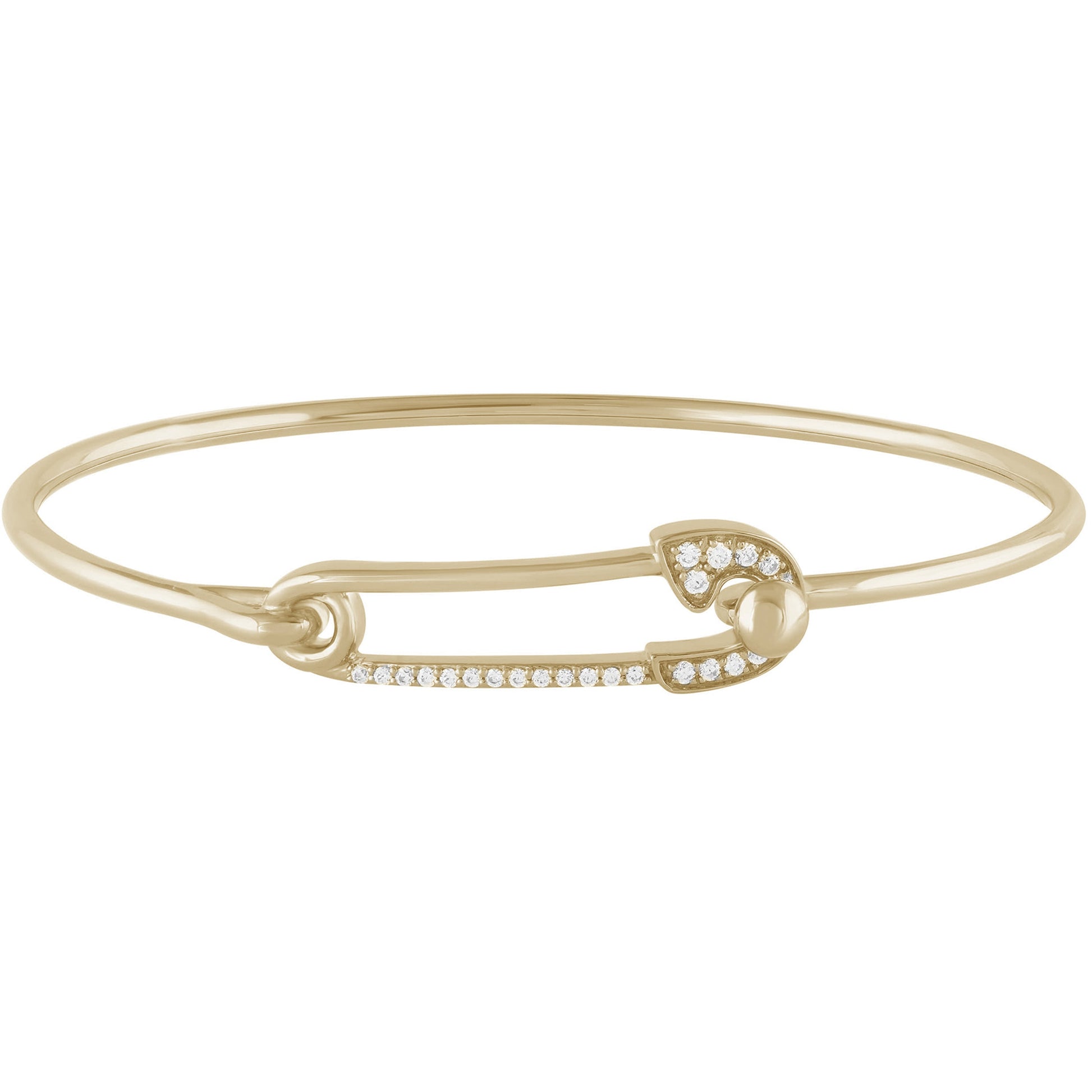 DIAMOND CLOSEOUT! .16ct G SI 14K Yellow Gold Diamond Paperclip Wrap Around Bangle Bracelet 7" Long