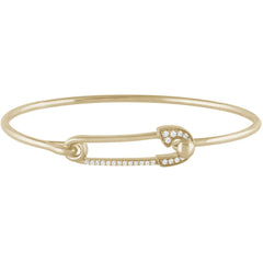 DIAMOND CLOSEOUT! .16ct G SI 14K Yellow Gold Diamond Paperclip Wrap Around Bangle Bracelet 7" Long
