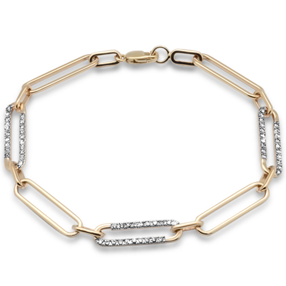 DIAMOND CLOSEOUT!  .50ct G SI 14K Yellow Gold Diamond Paperclip Style Bracelet 7" Long