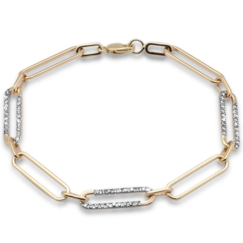 DIAMOND CLOSEOUT!  .50ct G SI 14K Yellow Gold Diamond Paperclip Style Bracelet 7" Long