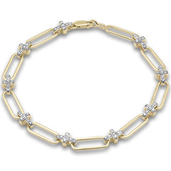 DIAMOND CLOSEOUT!  .50ct G SI 14K Yellow Gold Diamond Paperclip Style Bracelet 7" Long