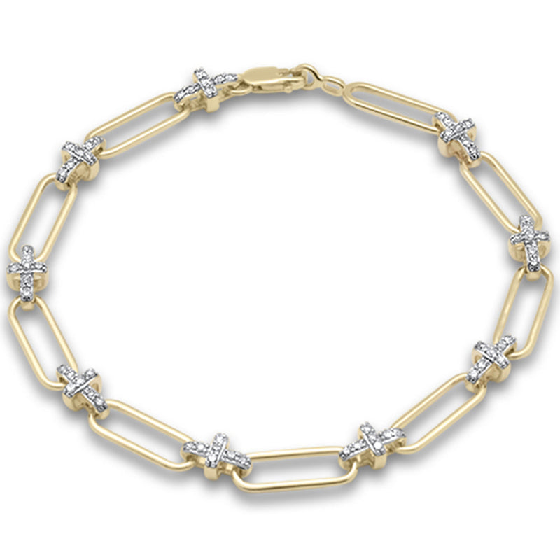 DIAMOND CLOSEOUT!  .50ct G SI 14K Yellow Gold Diamond Paperclip Style Bracelet 7" Long