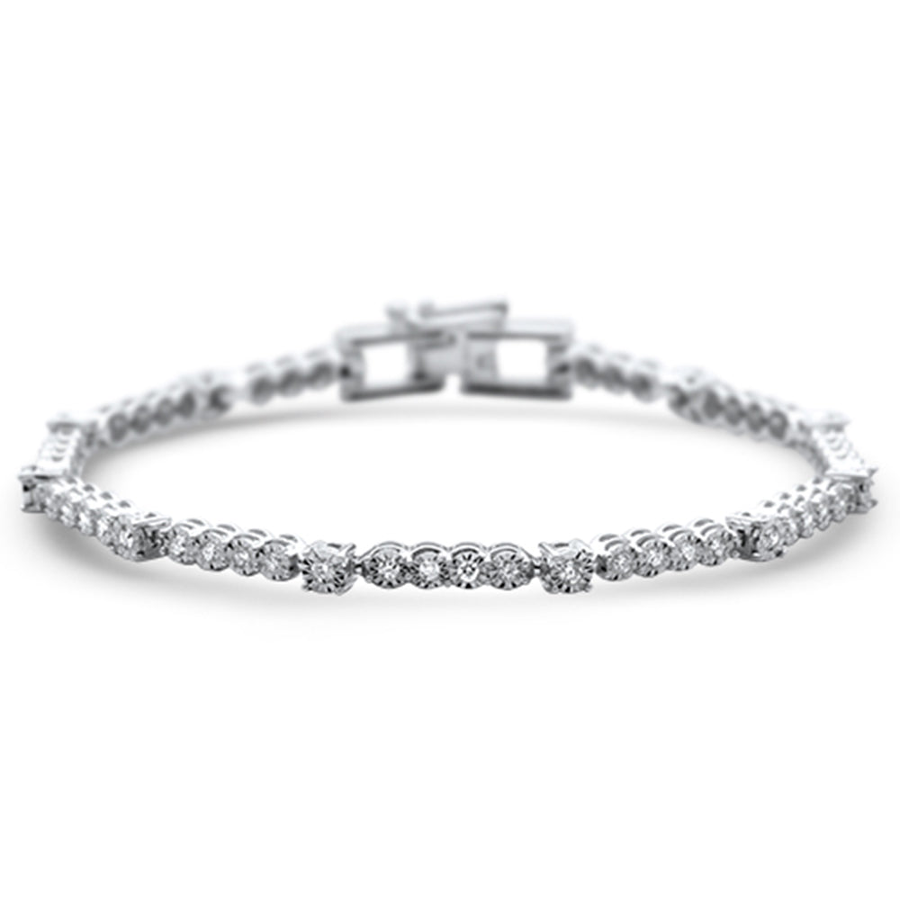 DIAMOND CLOSEOUT!  1.00ct G SI 14K White Gold  Diamond Miracle Illusion Tennis Bracelet 7" Long