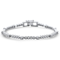 DIAMOND CLOSEOUT!  1.00ct G SI 14K White Gold  Diamond Miracle Illusion Tennis Bracelet 7" Long